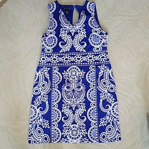 Blue and white dress- perfect for work or play!